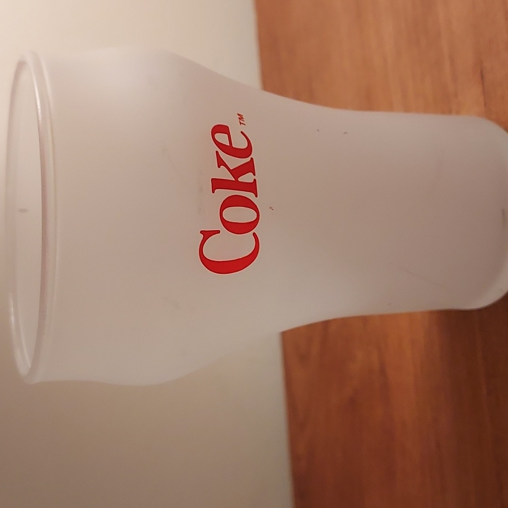 1990s ,rare,vintage frosted Coca-Cola Glass/ cup
